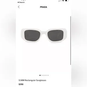 Prada | Accessories | White Prada 5mm Rectangle Sunglasses  display picture 3